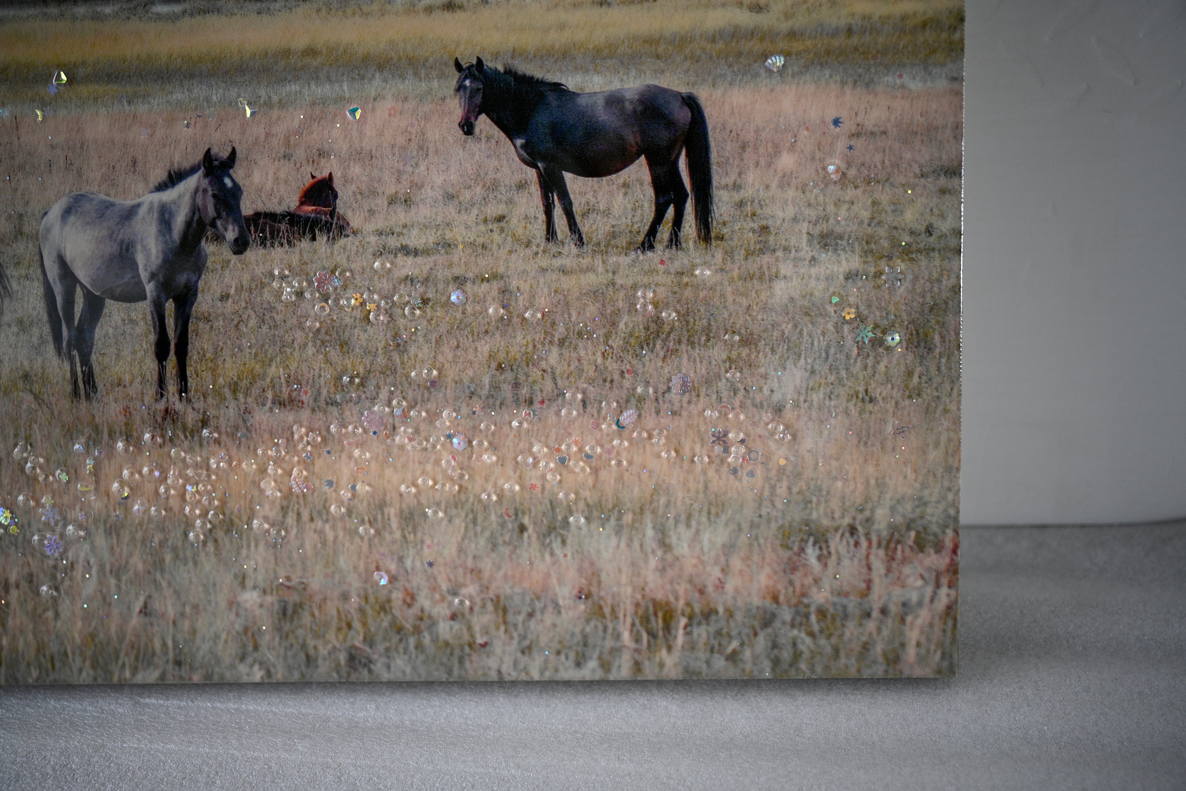 Horse Framed Wall Art Decor: Country Western Farmhouse