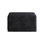 No Assembly Required Sofa Ottoman in Black Plush Corduroy