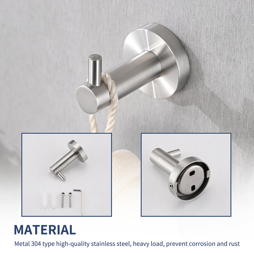 4-Pack Bathroom Accessories Set in Brushed Nickel