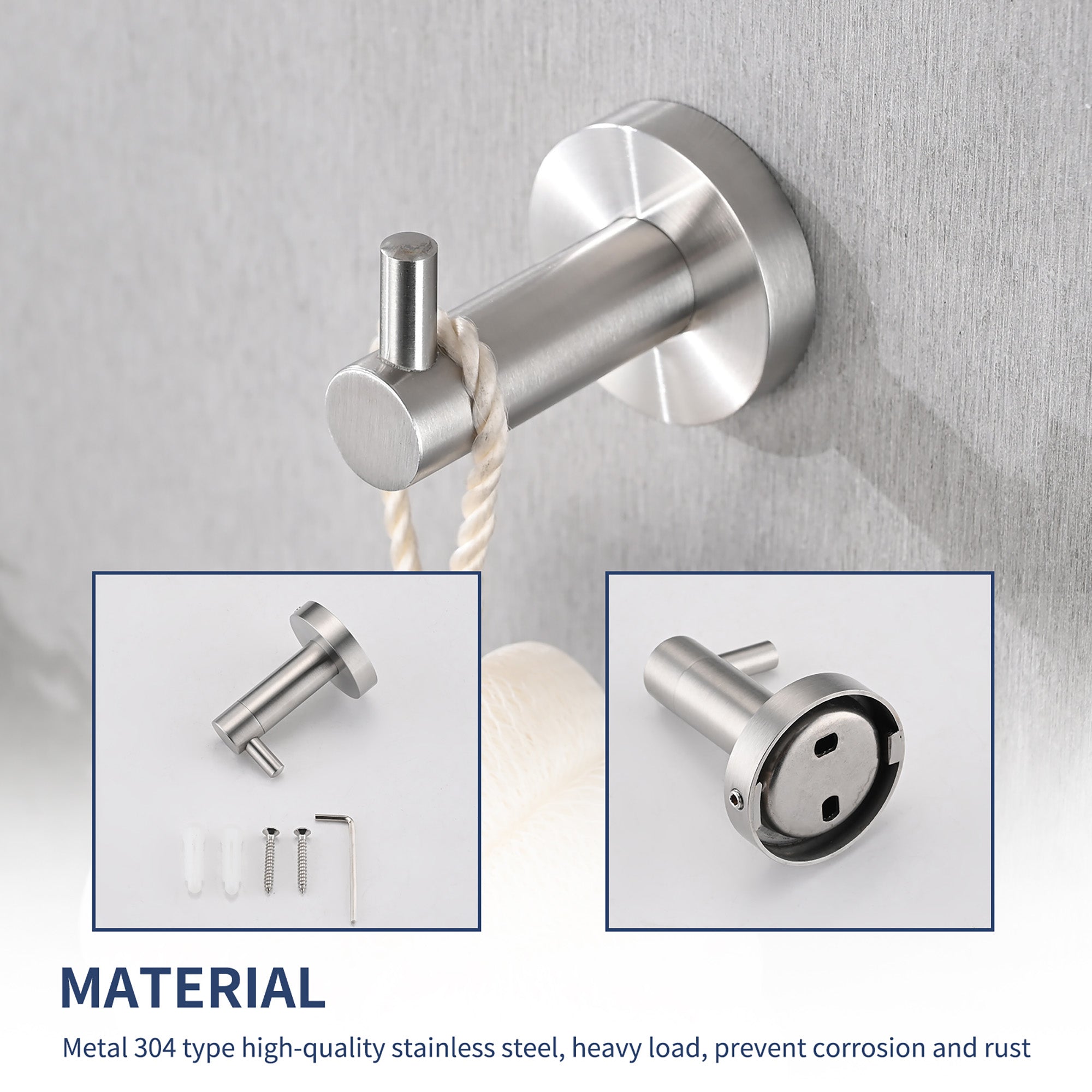 4-Pack Bathroom Accessories Set in Brushed Nickel