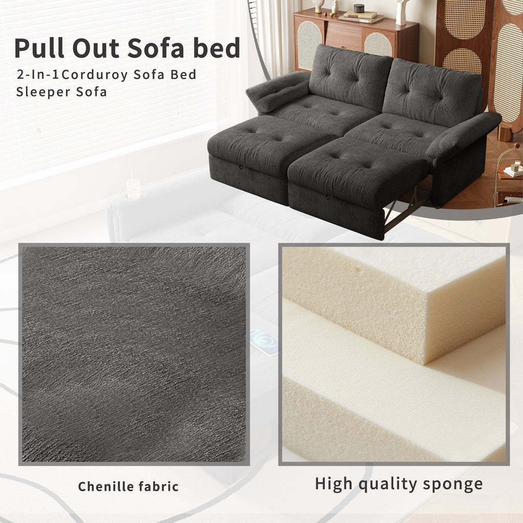 Multi-Functional Sofa with Convertible Bed