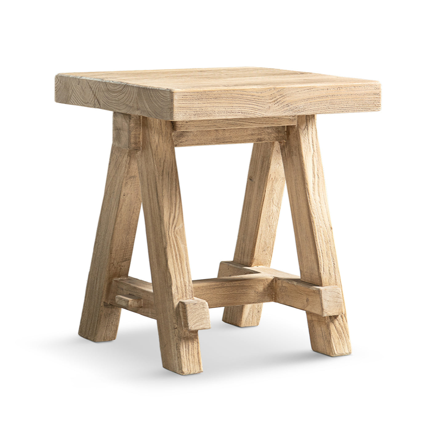 Hawthorne 18" Square Reclaimed Elm Trestle Side Table