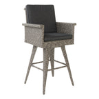 30" Outdoor Wicker Swivel Barstool with Water Resistant Cushion