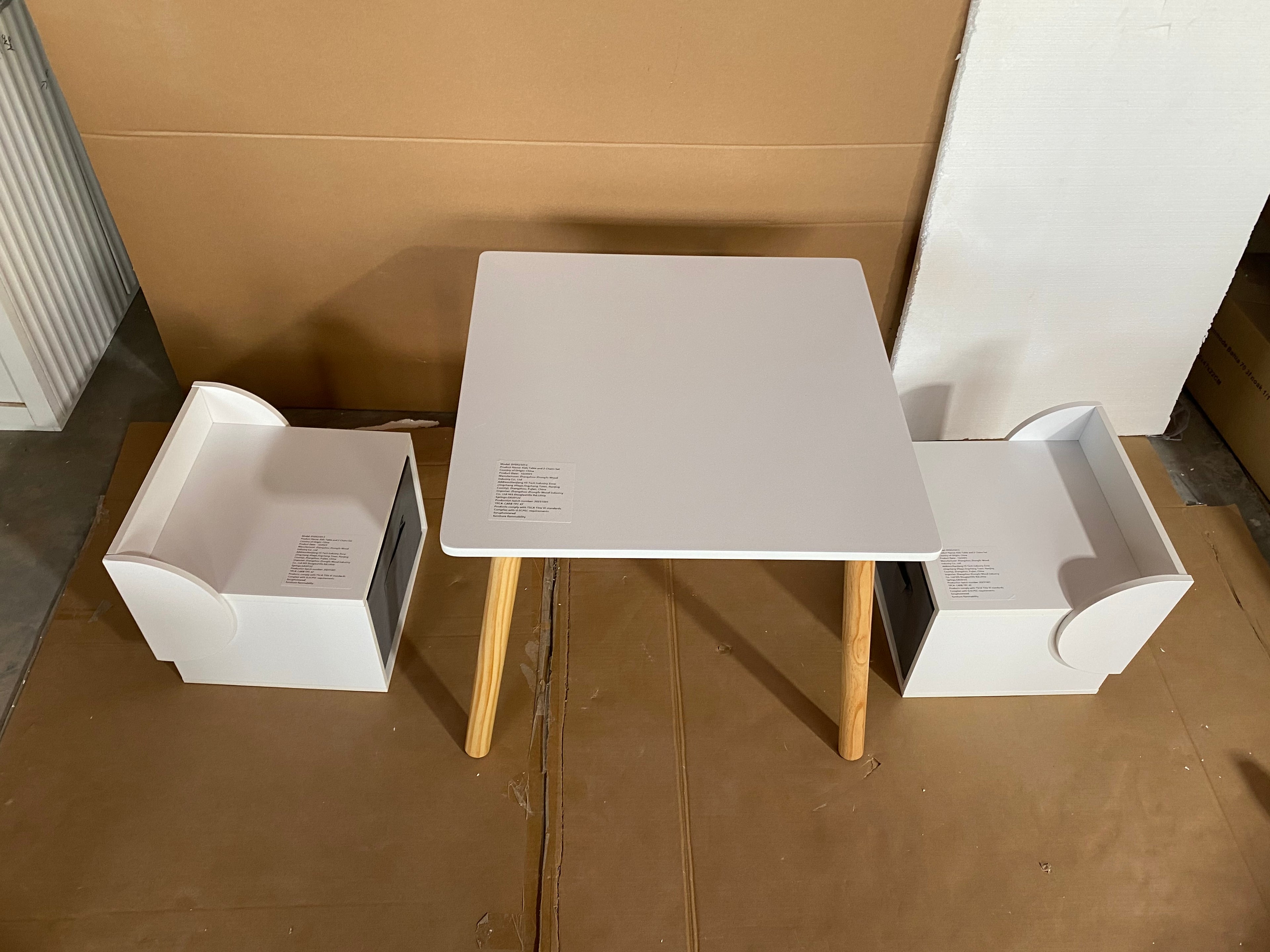 Kids Table and 2 Chair Set with Storage Bins