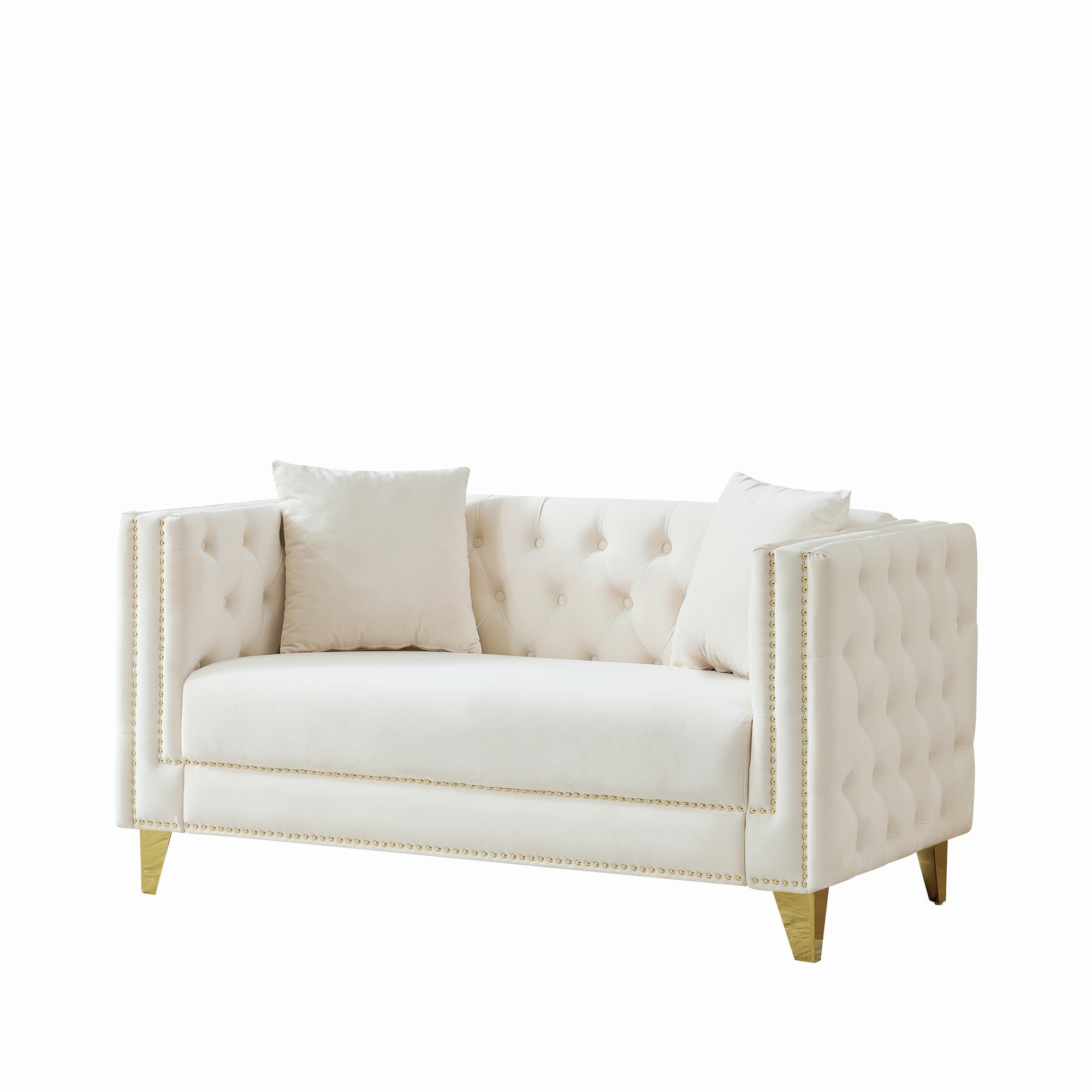 58" Chesterfield Velvet Sofa - Elegant 2 Seater Couch