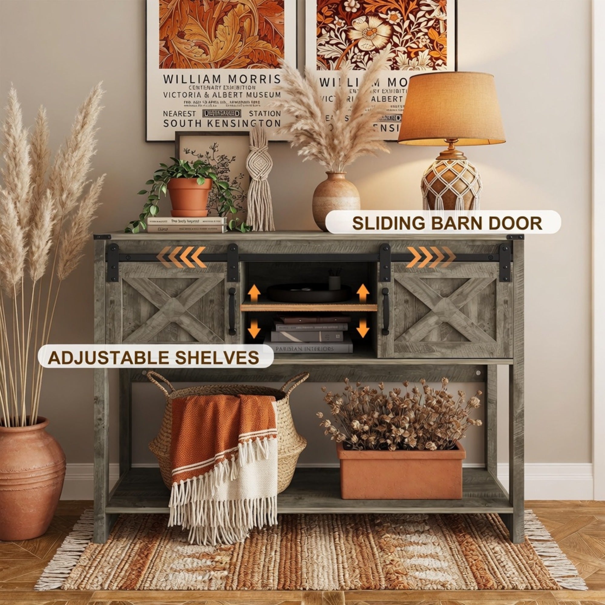 46" Modern Farmhouse Entryway Table