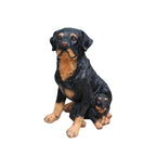 Rottweiler Dog Family Planter Statue