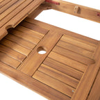 Outdoor 6-Seater Acacia Wood Expandable Dining Set