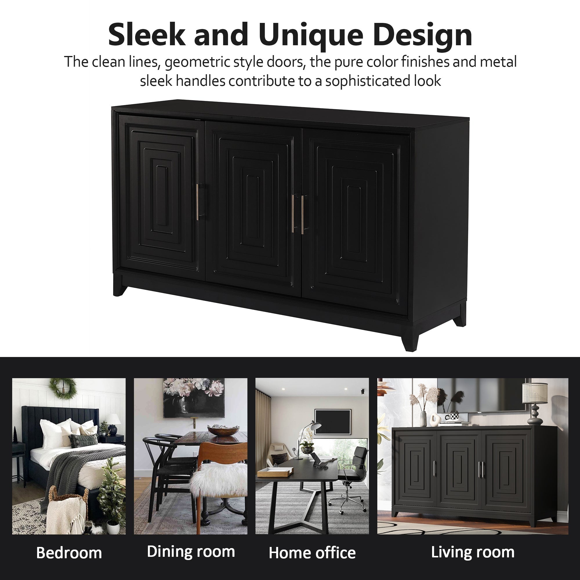 TV Stand for TVs up to 65 Inches, Modern Entertainment Center Media Console Cabinet