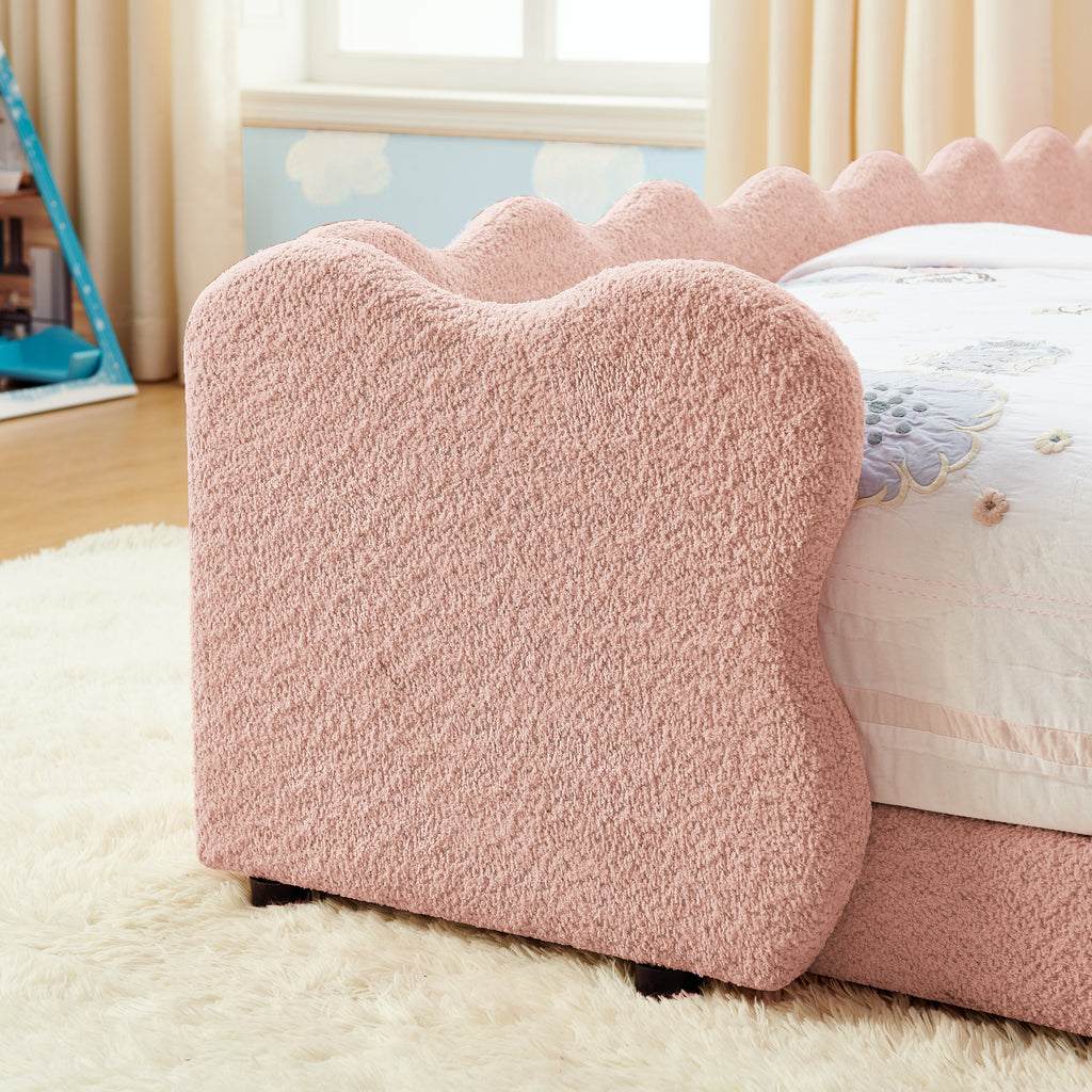 Twin Size Cute Dinosaur-Shaped Kids Bed with Safety Guardrail