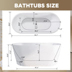 55" Acrylic Freestanding Bathtub