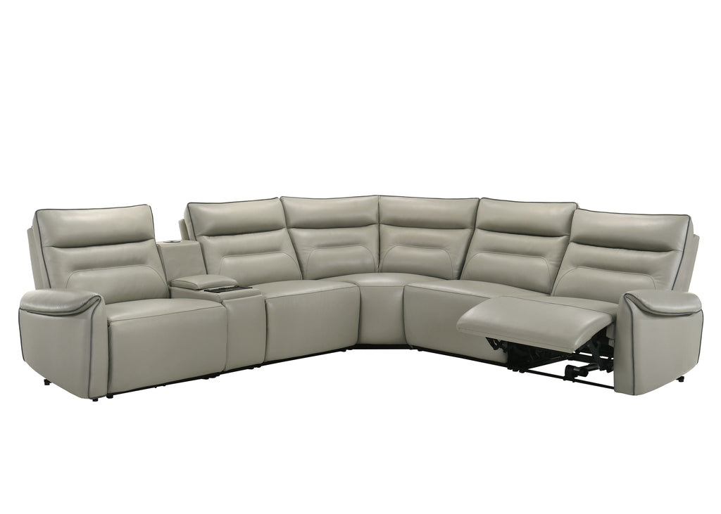 Jayke Top Grain Leather Match Power Motion Sectional Sofa