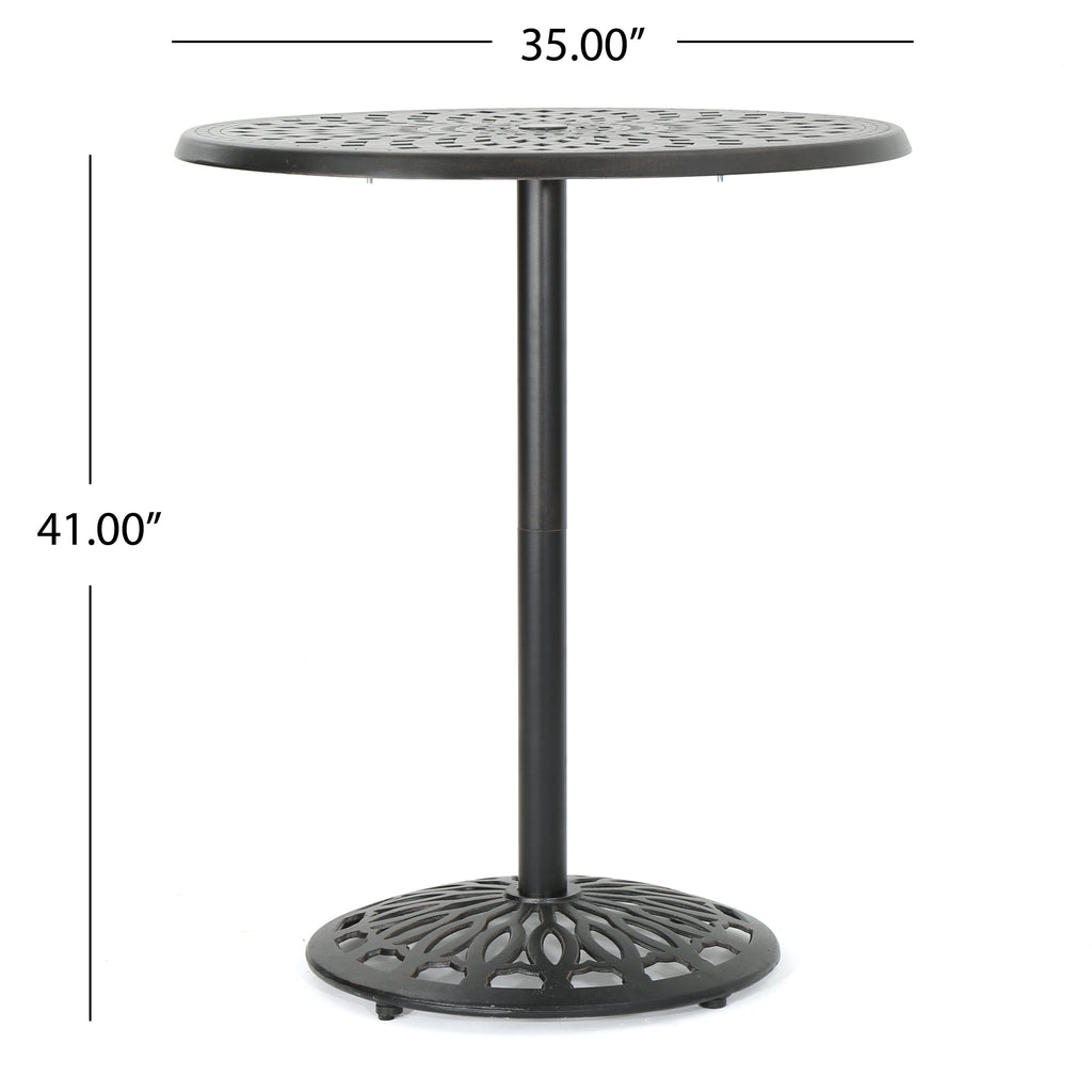 Cast Aluminium 35'' Round Bar Table