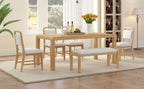 TREXM Vintage Extendable Dining Table Set for 4-6