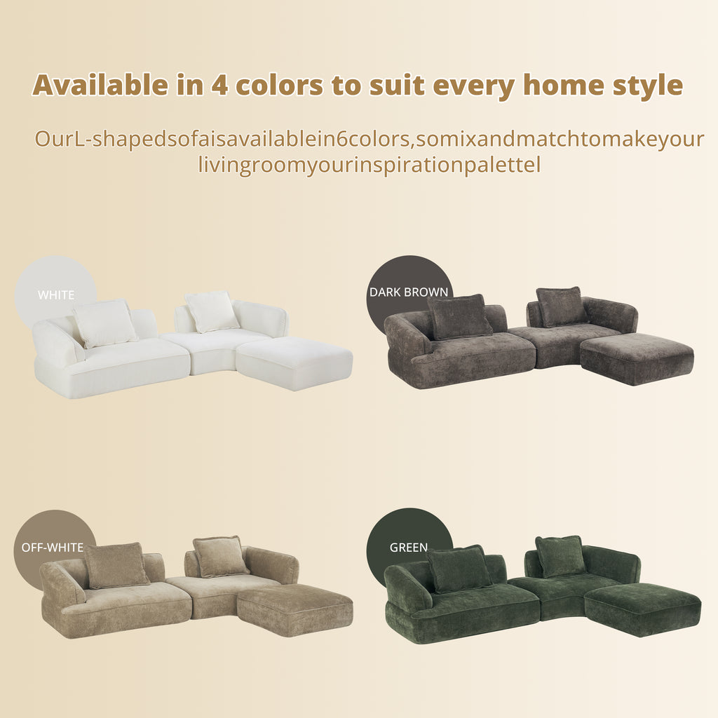 122" Modern L-Shaped Sectional Sofa with Chaise Lounge