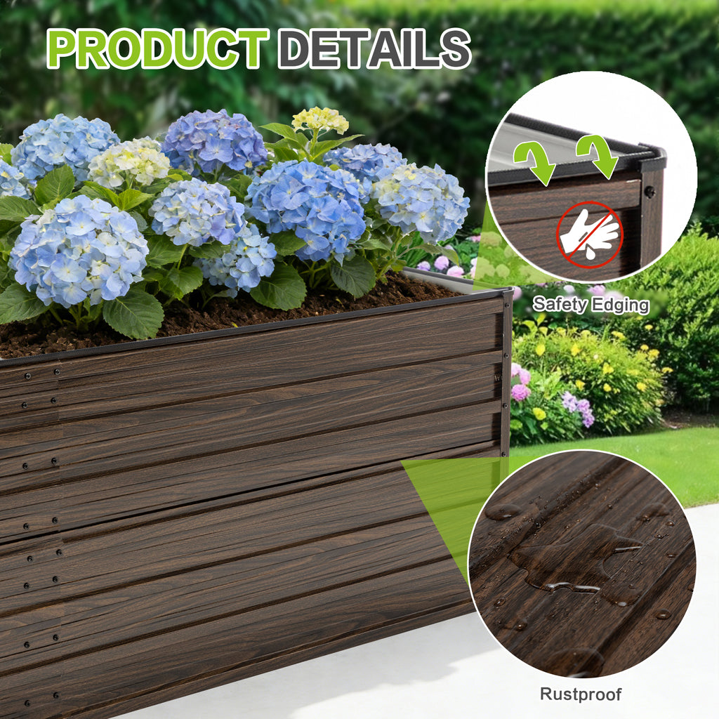 2-Pack 74.6"x35.4"x25" Raised Garden Bed Kit