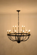 18-Light Chandelier Industrial Iron Candle Chandelier