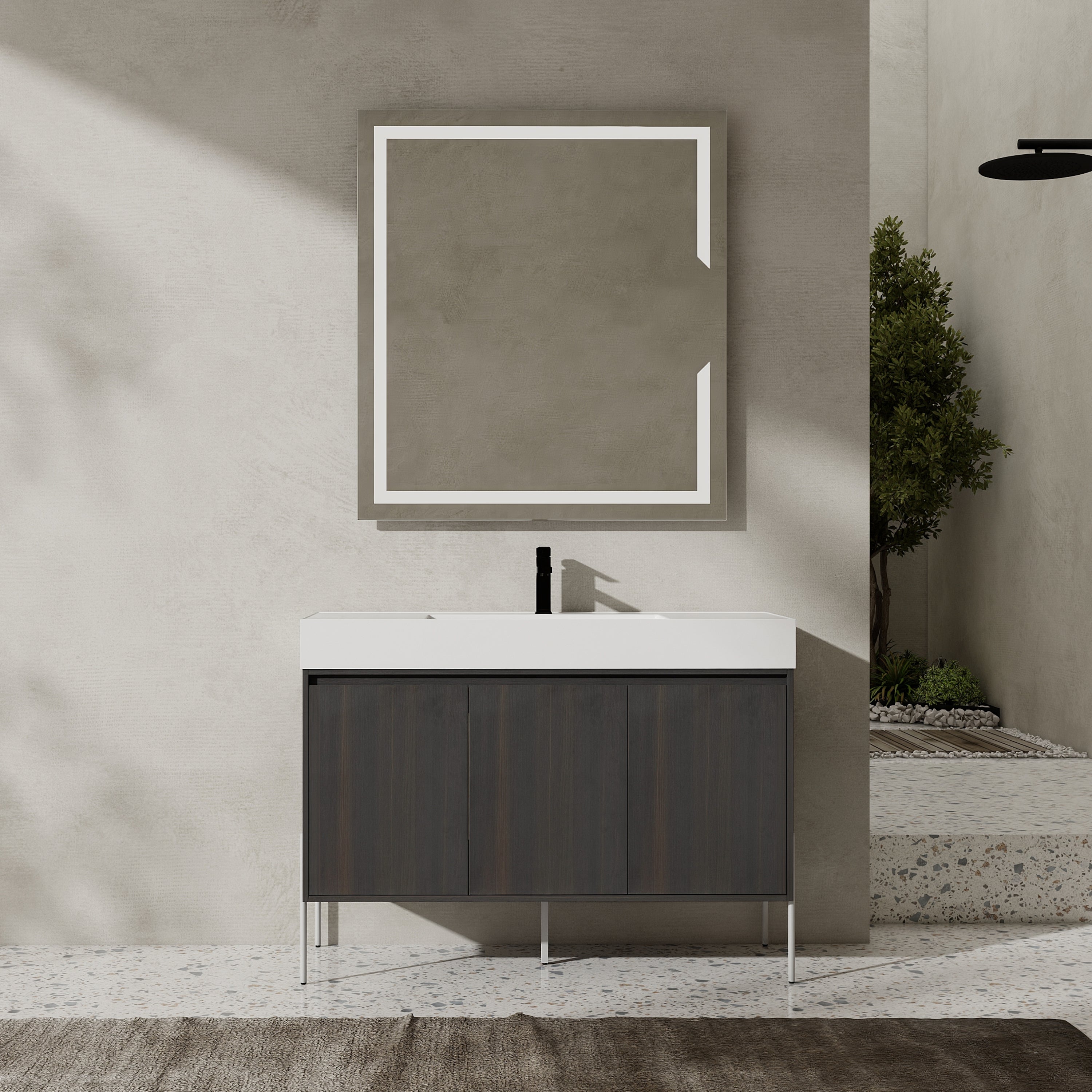 48" Freestanding Bathroom Vanity with Resin Sink