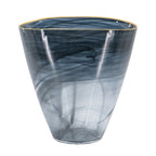 Smokey Black Gold Rimmed Glass Vase