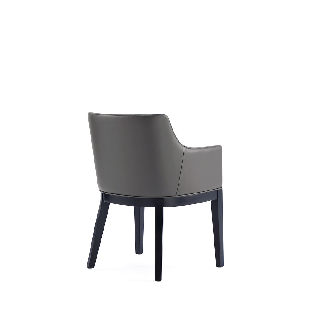 Gansevoort Wood Vegan Leather Armchair in Graphite