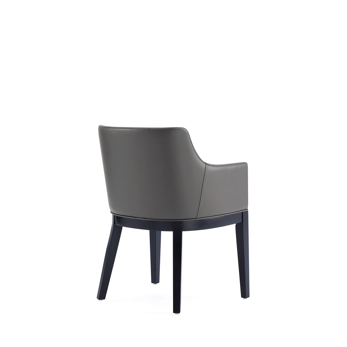 Gansevoort Wood Vegan Leather Armchair in Graphite