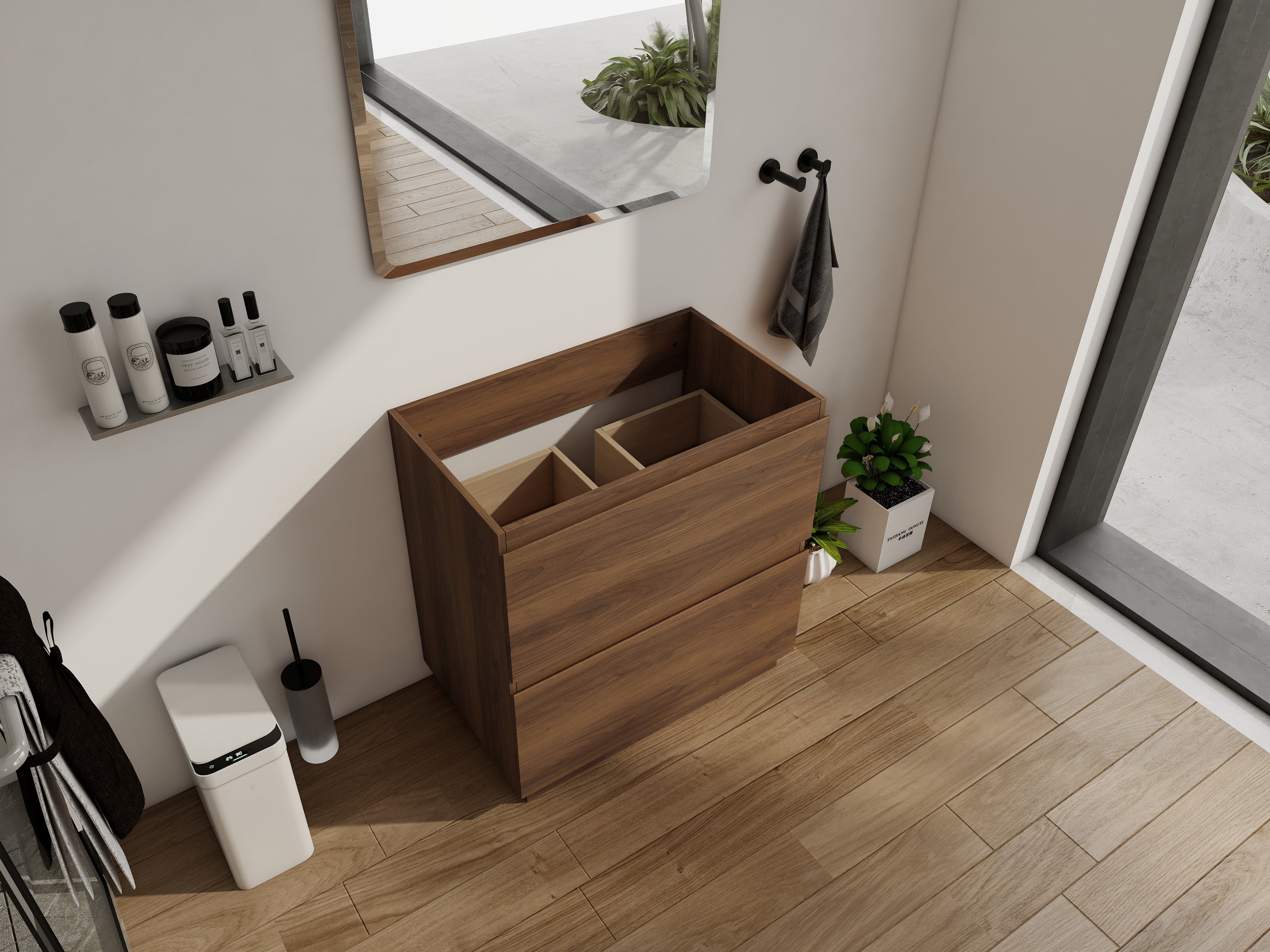 30" Modern Undermount Bathroom Sink Cabinet