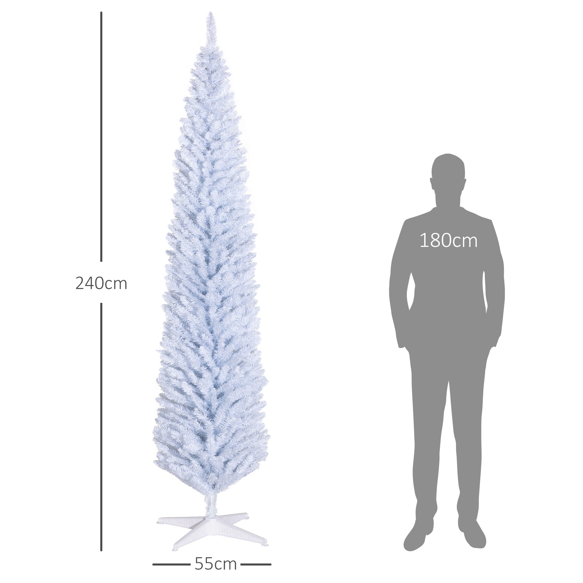 HOMCOM 8' Artificial Pencil Christmas Tree