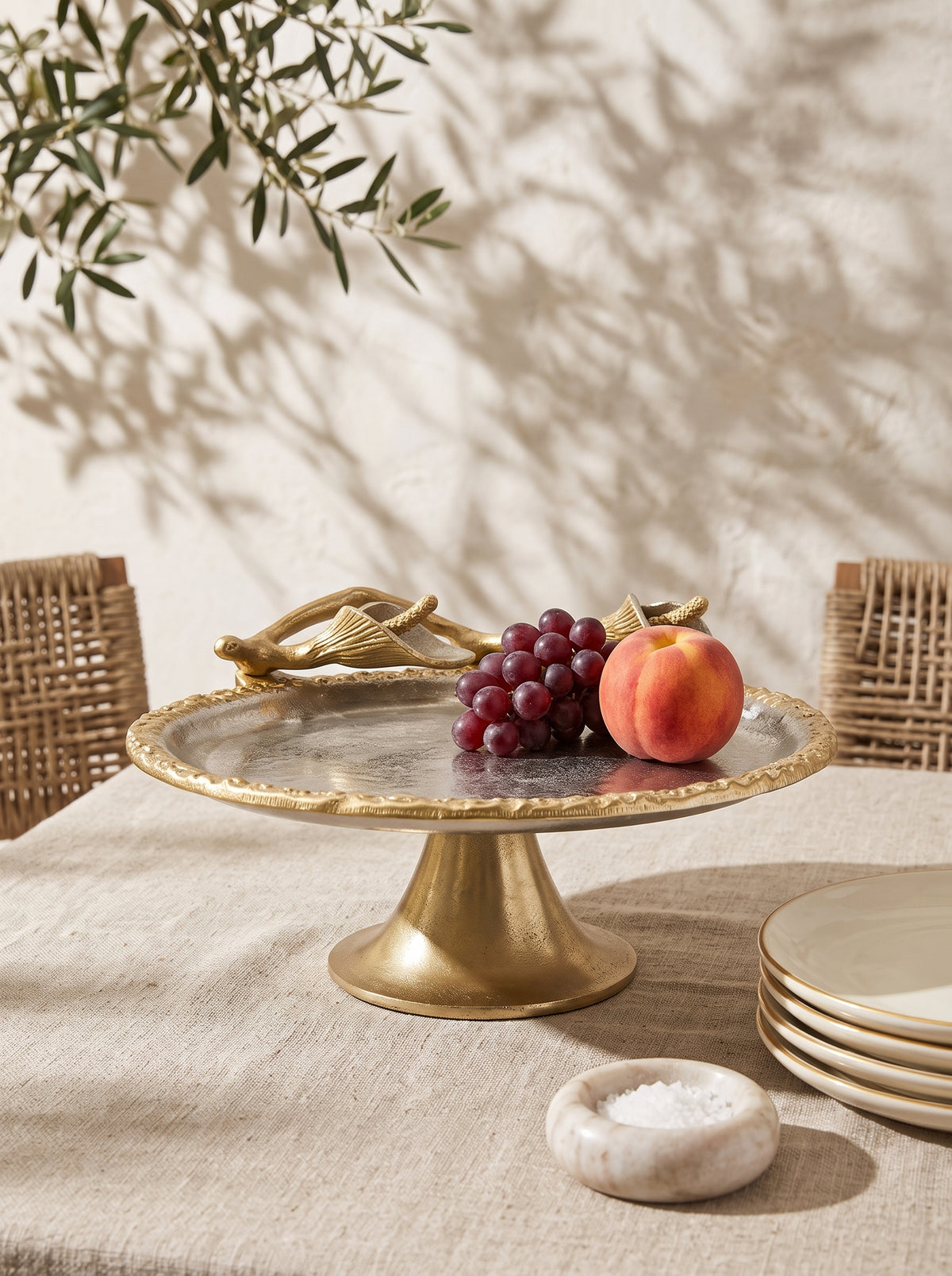 Calla Lily Decorative Pedestal Tray