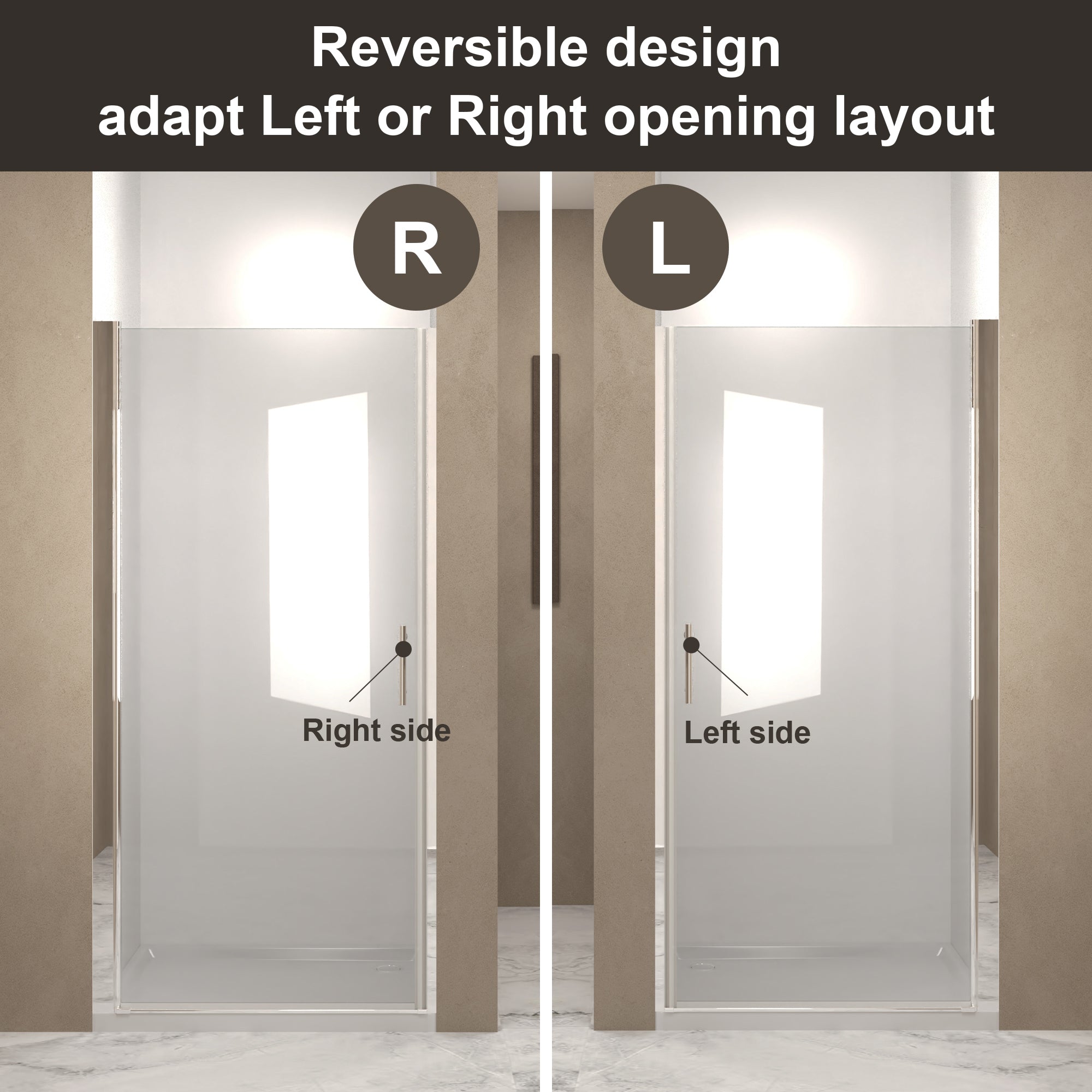 30"x 72" Pivot Shower Door