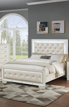 King Size Bed With LED And 2 Nightstands