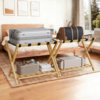 Folding Bamboo Luggage Rack 29×28×3 Inch