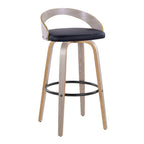 30" Contemporary Fixed-Height Barstool with Swivel in Light