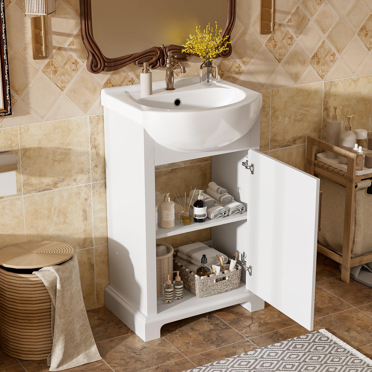 20-Inch Bathroom Vanity with Ceramic Sink