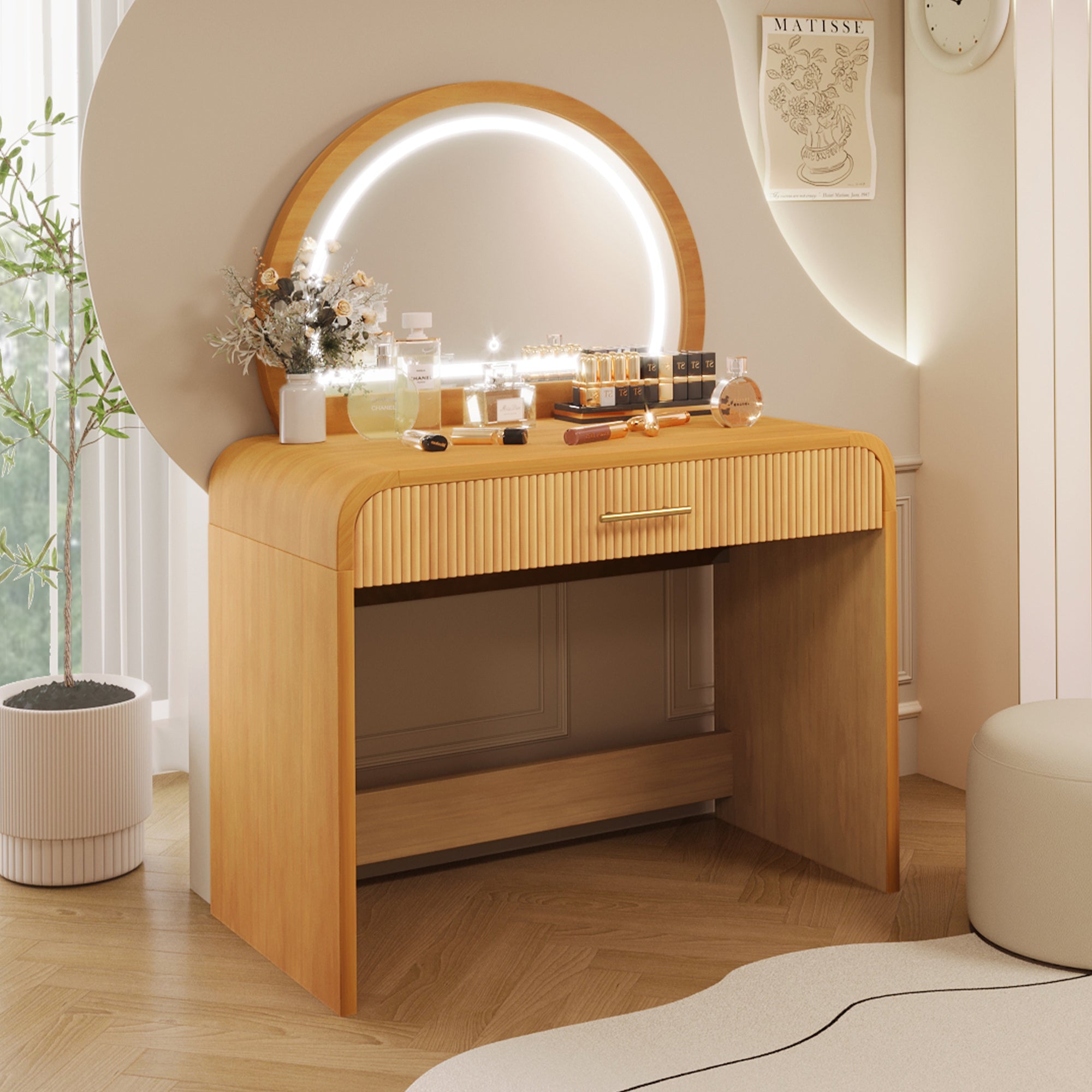 39" Makeup Vanity Table with Lighted Mirror