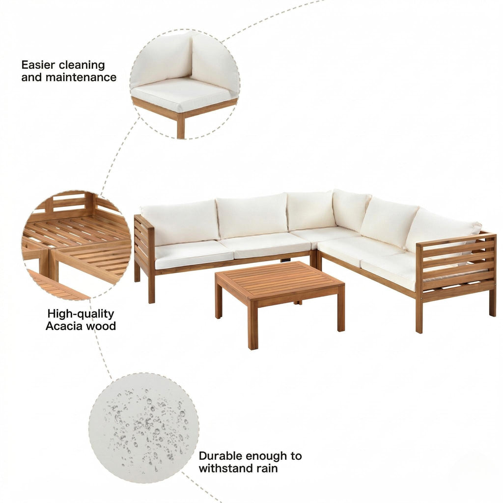 Wood Structure Outdoor Sofa Set