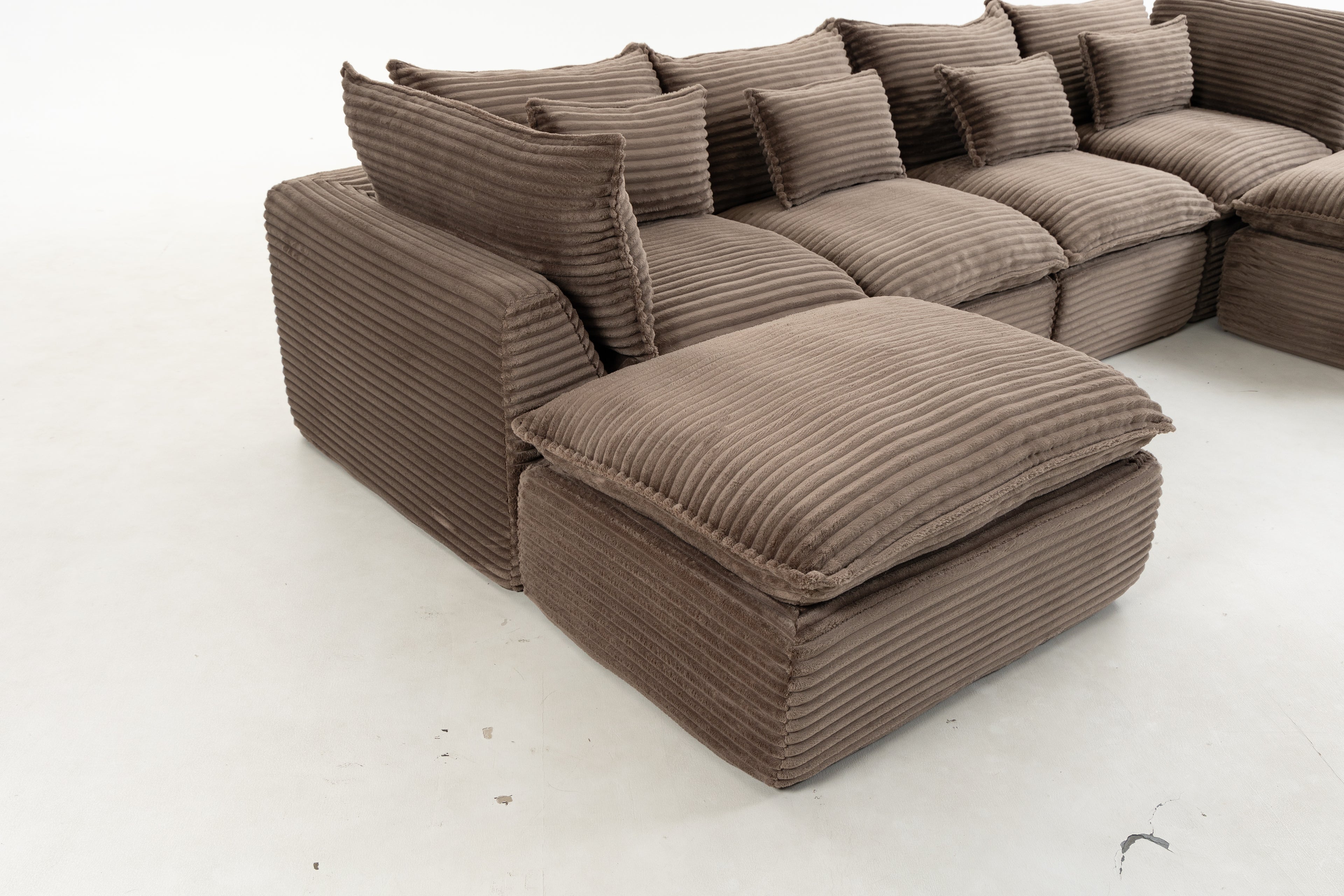 129.8" Width Cloud Couch Oversized Modular Sectional Sofa