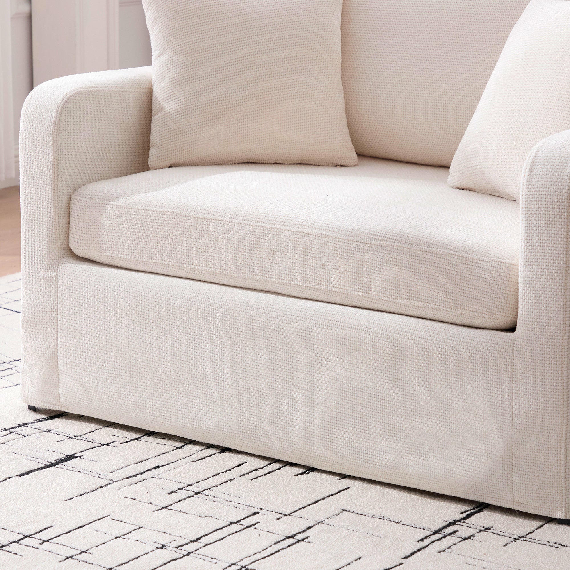 43.9" Wide Modern Upholstered Farmhouse Performance Accent Chair