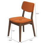 Carlos Mid-Century Modern Burnt Dining Chairs - Set Of 2