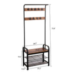 Coat Rack Hall Tree with Shoe Bench for Entryway