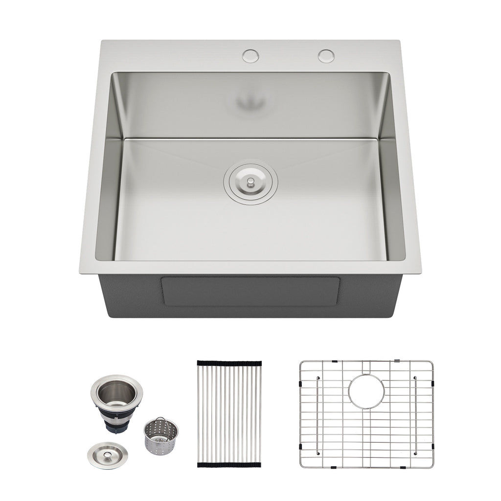 Stainless Steel Drop In Kitchen Sink - 25 x 22 x 10 Inch
