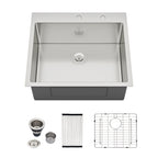 Stainless Steel Drop In Kitchen Sink - 25 x 22 x 10 Inch