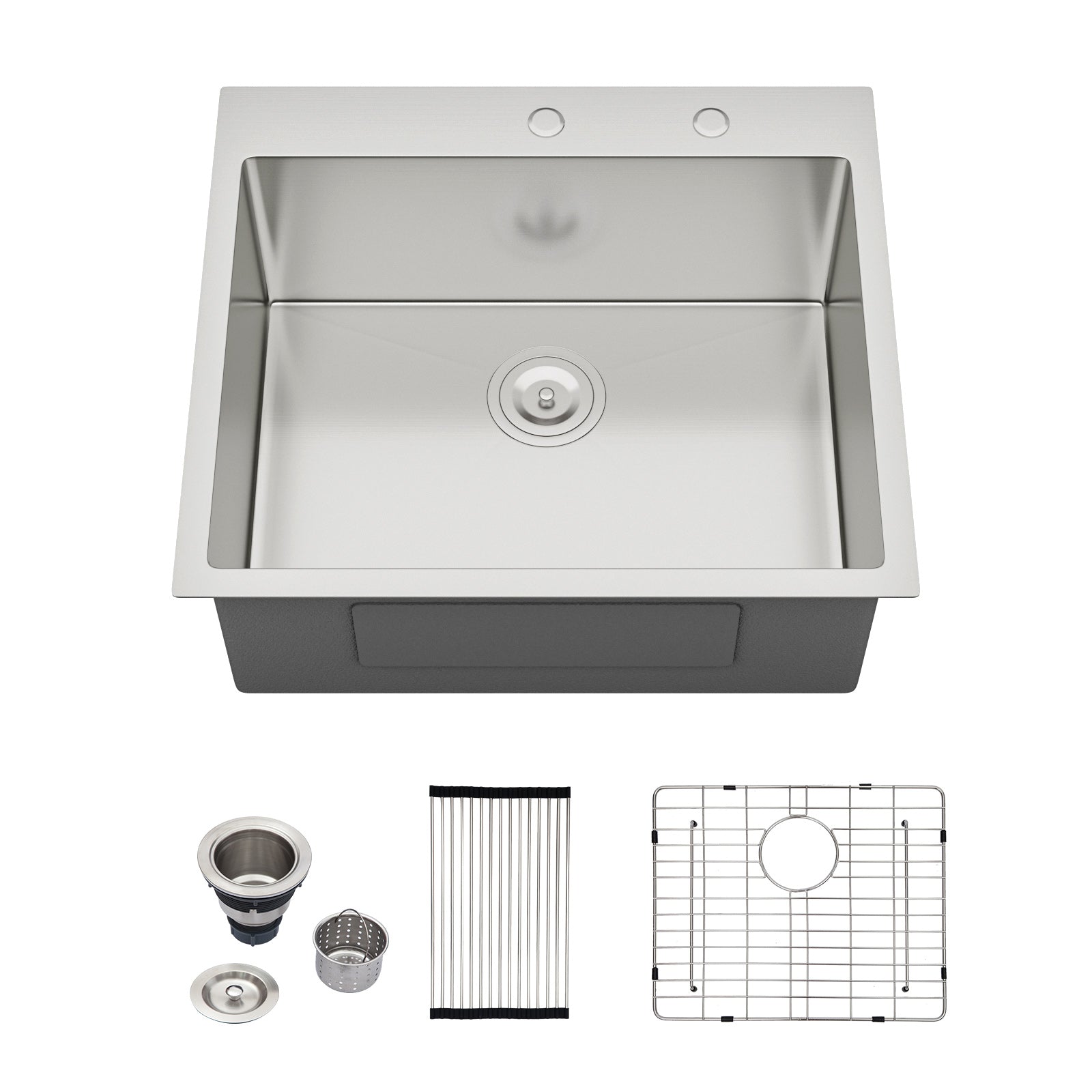 Stainless Steel Drop In Kitchen Sink - 25 x 22 x 10 Inch