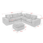 107'' Modern Boucle L-shaped Sectional Sofa with Moveable Ottoman