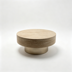 31.88 Inch Round Travertine Coffee Table