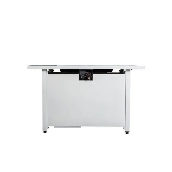 43" Rectangular Fire Pit With Smoked Glass And Metal Frame