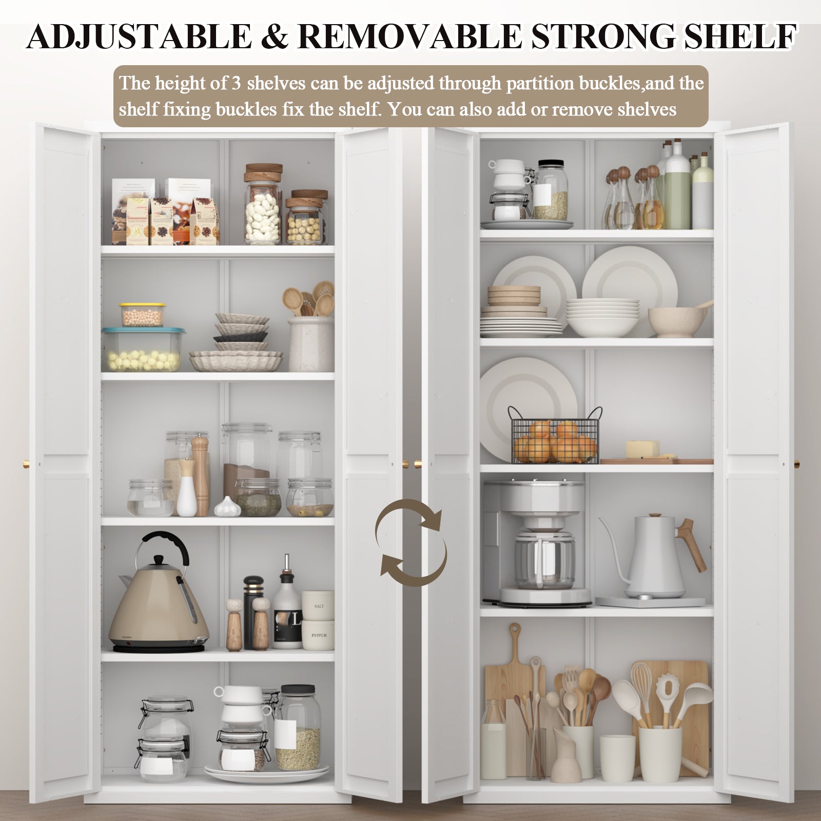 Metal Adjustable 2 Doors Storage Cabinet