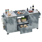 K&K 66.5" Outdoor Kitchen Island for Big