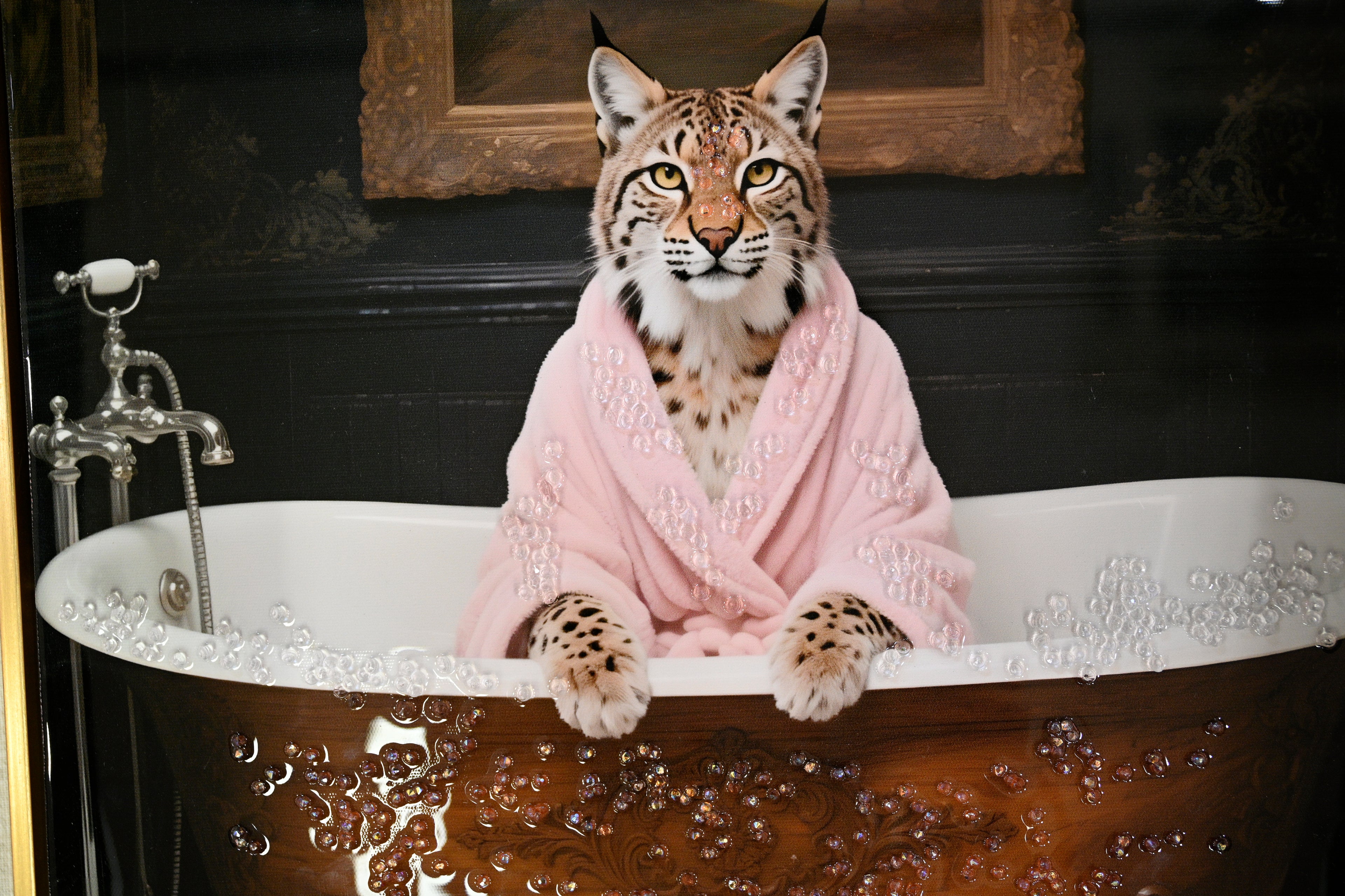 Tiger in Bathtub Wall Art Print Poster
