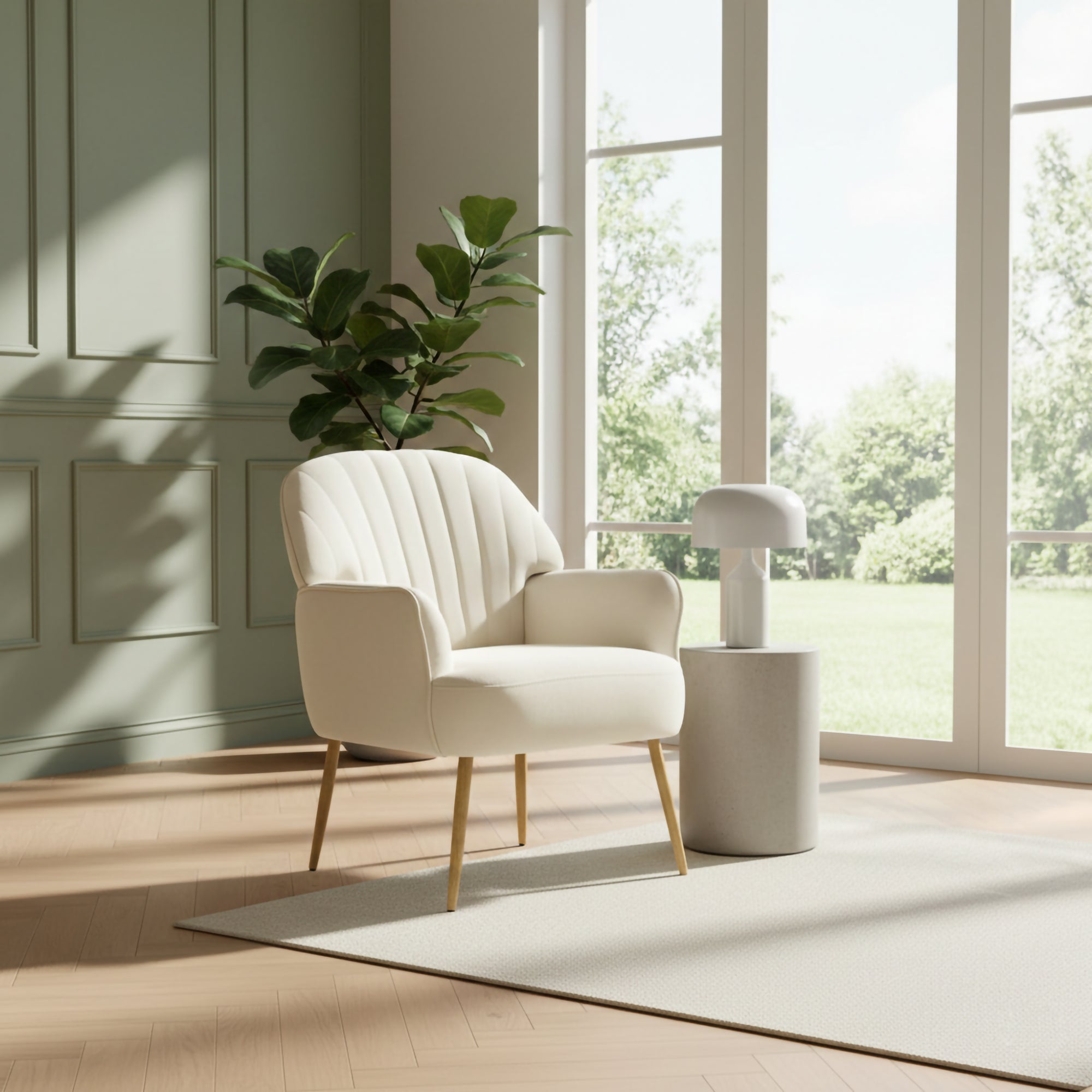 Velvet Accent Chair - Modern Upholstered Living Room Chair