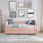 Upholstered Tufted Daybed with Twin Size Pop-up Trundle